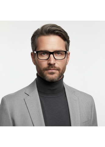 Готові чоловічі окуляри для зору в пластиковій оправі плюс. Код 517 чорні No Brand (370568563)