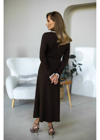Коричневое повседневный платье женское KaraMix однотонное