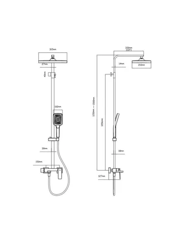 Душевая система Gemini 51103KNC Qtap (381925611)