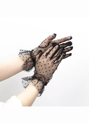 Полупрозрачные перчатки Горох с элегантным принтом в горошек универсального размера No Brand Рукавички (336184294)