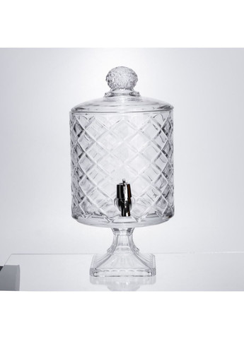 Лимонадница с краном стеклянная 39 см 4.5 л на подставке HP-19-3 Yiwu (367269096)