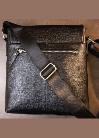 Шкіряна сумка крос боді чоловіча месенджер через плече чорна 20410 Vintage (329196679)