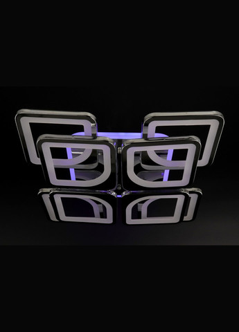 Люстра світлодіодна стельова LED світильник для квартири на стелю лед з пультом 25750 Хром 11х43х43 см. Sunnysky (364498840)