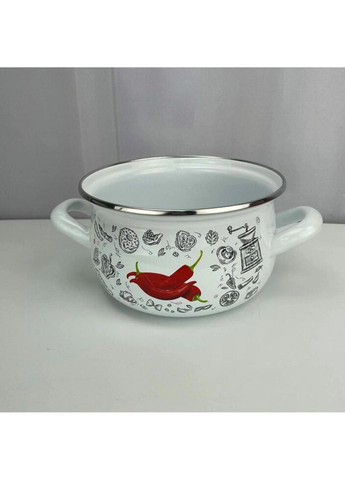 Кастрюля эмалированная Перчинка белая GT-T-116-WP 16 см 2.1 л Gusto (319551732)