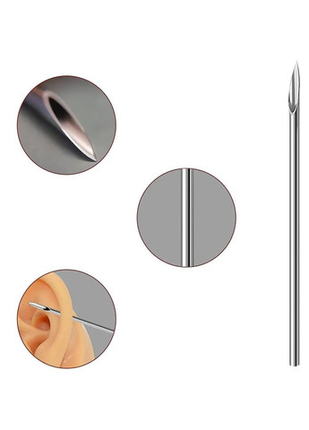 Голка для проколювання під пірсинг Сталева стерильна одноразова голка 16G Сталистий 1.2 мм Finding (334011453)