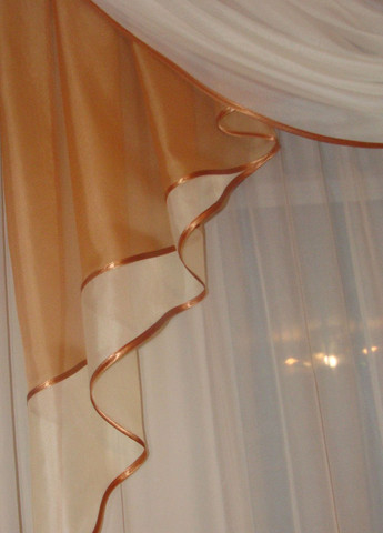 Ламбрекен Прибій карниз 200см коричневий з бежевим (75_7_2м) Firanka Simple (333024187)