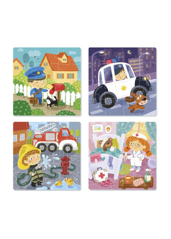 Пазли 4 в 1 Професії, 72 елементи колір різнокольоровий ЦБ-00284365 Dodo (358058611)