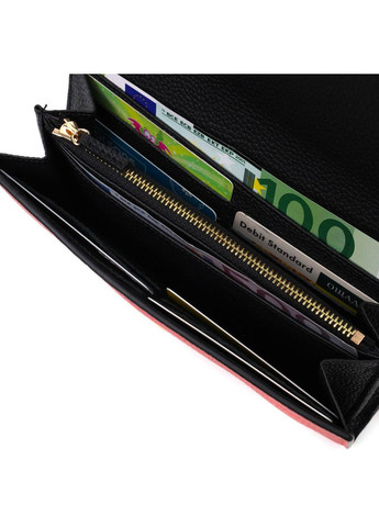 Комбинированное женское большое портмоне из натуральной кожи 21974 Красный Tony Bellucci (331911022)