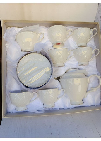 Чайний сервіз Аделіна порцеляна 250 мл/370 мл/1 л 14 предметів Білий 18042-00 SNT (356504793)