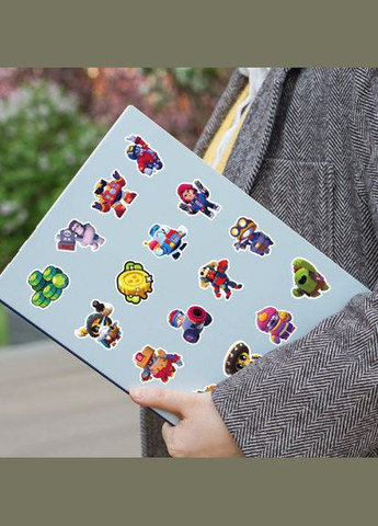Набір наклейок стікерів на телефон стікерпак стикербук Brawl Stars Бравл Старс 50 штук No Brand (322931083)