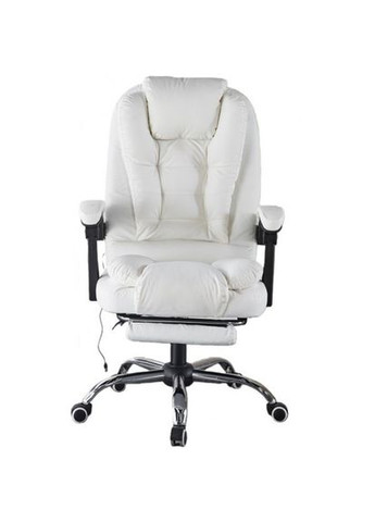 Кресло офисное с массажем и подставкой для ног B-6071 белое Bonro (371993857)