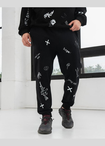 Костюм худі штани дтф чорного кольору петля No Brand (370959700)