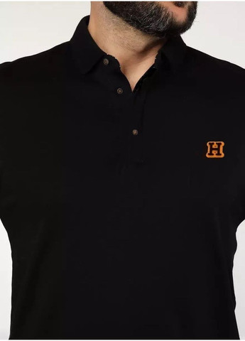 Черная футболка-поло мужское с длинным рукавом для мужчин Hermes