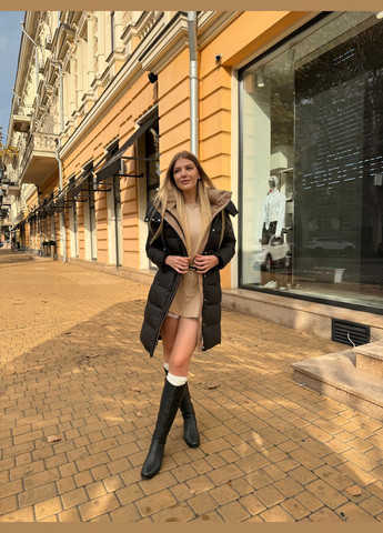 Черное зимнее Женское зимнее пальто 70552 Fodarlloy