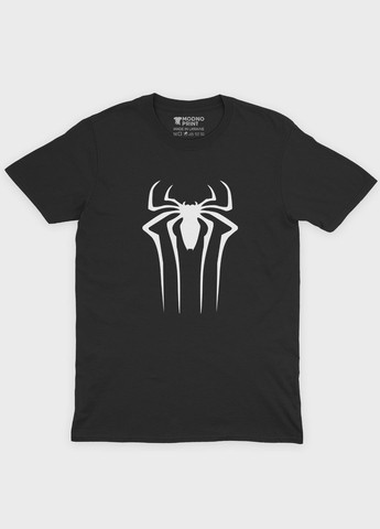 Чорна чоловіча футболка з принтом супергероя - людина-павук (ts001-1-bl-006-014-107) Modno