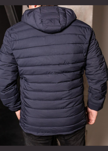 Темно-синяя демисезонная куртка стебана с капюшоном большие размеры весна/осень No Brand