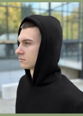 Стильне чоловічі худі на флісі чорне осінь/зима Freedom (347149574)