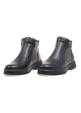 Черные зимние ботинки комфорт мужские 321-1s-ow/black leather Ikos