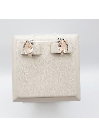 Сережки срібні з морганітом 3,78 г No Brand (369737745)