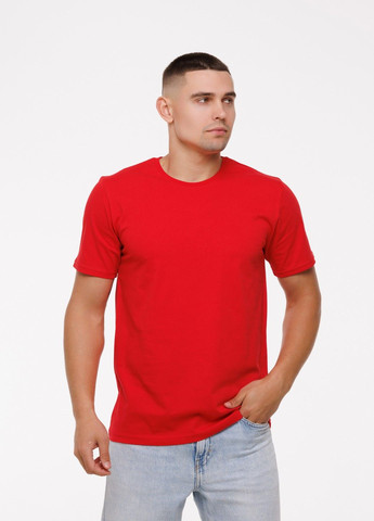 Червона футболка чоловіча приталена m червоний (1213389166421) Наталюкс 12-1338