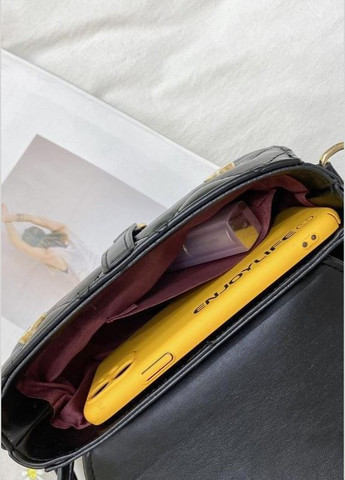 Женская классическая сумка седло 2757 кросс-боди через плечо черная No Brand (283037285)