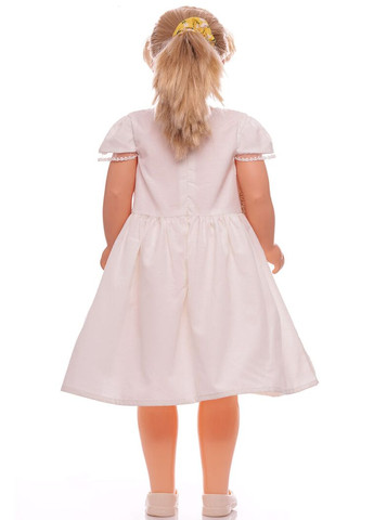 Бежева сукня ошатна з коротким рукавом бавовняна з квітами бежева 92 см (39434) BABYKROHA (323469439)