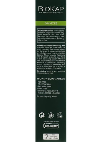 Шампунь для жирных волос BioKap Shampoo 200ml (816674-35308705) Biosline (368614786)