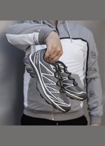 Серые зимние кроссовки зимние мужские salomon xt-6 winter gore-tex gray termo fleece | саломон хт-6 серые термо с флисом No Brand