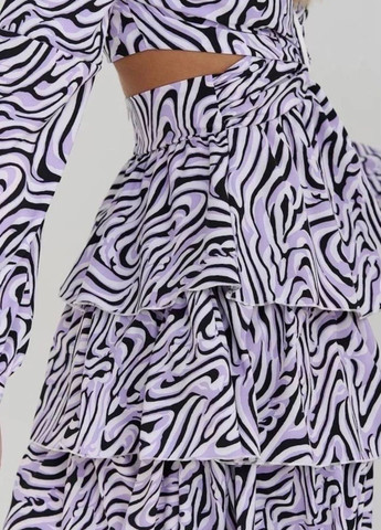 Черно-белое повседневный принтованное платье необычного пошива No Brand зебра