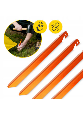 Набор колышков для палатки алюминиевые 18 см, V-образные 10 шт (P-5905973406895) Mountain Goat (351904591)