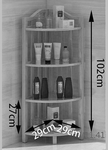 Стеллаж кутовий для ванної з дерева Альваро 4 сієна (ВУГ-401405) No Brand (328091716)