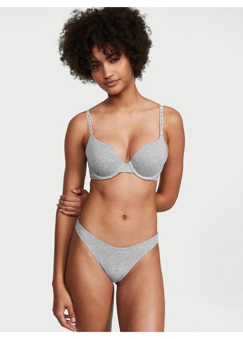 Трусики-стринги женские хлопковые Stretch Cotton High-Leg Scoop серые L Victoria's Secret (316659398)