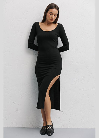 Чорна трикотажне плаття міді Arjen