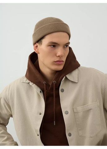 Унісекс шапка міні-біні з відворотом подвійна в’язка, універсальний розмір STD (366343578)