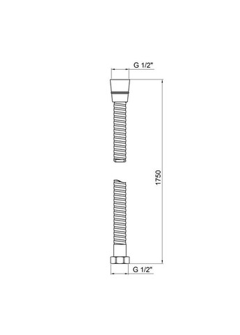 Шланг для ручного душу Niagara 01, 1750 мм, Chrome LIDZ (370289994)