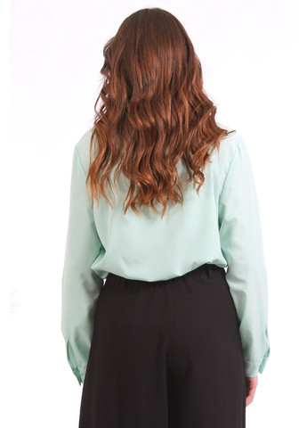 Мятная блузка - рубашка женская 051 однотонный софт мятная Актуаль