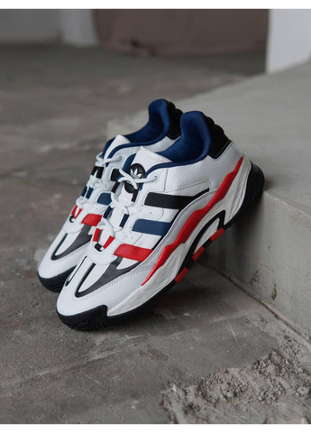 Чорні Осінні кросівки чоловічі adidas niteball black white red адідас найтбол No Brand