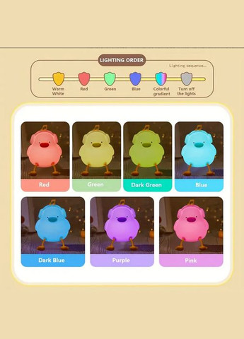 Ночник детский силиконовый Утенок в Наушниках меняет цвета YH-327 No Brand (326800910)