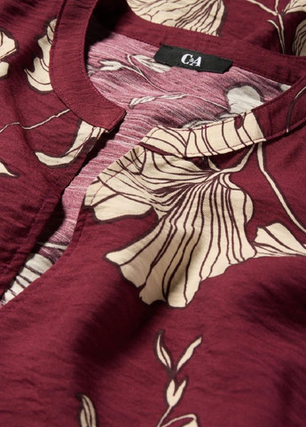 Бордова повсякденний сукня C&A з квітковим принтом