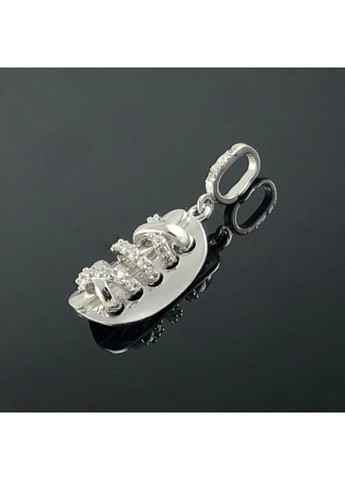 Срібна підвіска з Білими каменями Руан срібло 925 проби Родоване 3803рп 2.83г Nobrand (370438610)