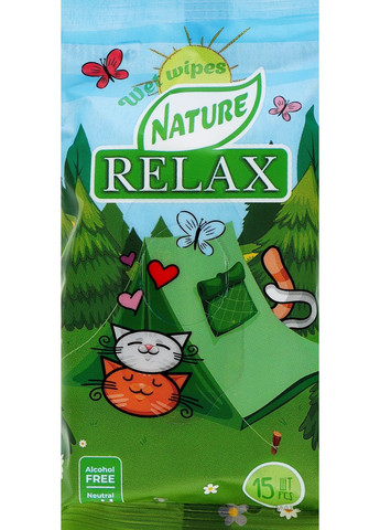 Влажные салфетки "Горная свежесть" 15шт (1348120-27067646) Relax (368646144)