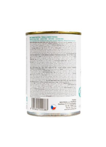 Вологий корм Brit Mono Protein Tuna & Sweet Potato для собак, з тунцем і бататом, 400 г Brit Care (336327417)
