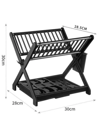 Сушарка для посуду RIAS Bowl and Dish Storage Rack двоярусна 30×28×30 см Black (3_08245) No Brand (396496093)