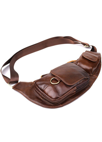 Чоловіча сумка цікавої форми через плече 22959 Коричневий Vintage (356452216)