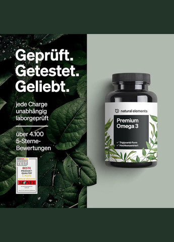 Риб'ячий жир Омега-3 1000 мг 120 капсул Natural Elements (314693640)