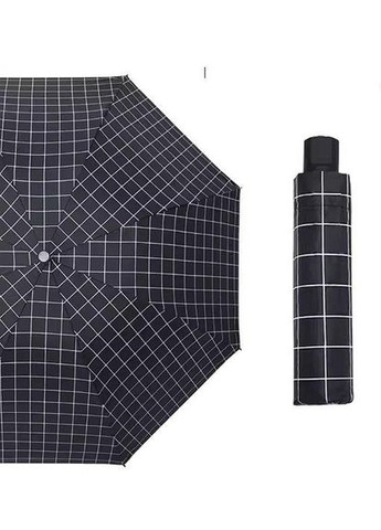 Чорна} парасолька складна напівавтомат checkers (8 спиць купол 98 см) black Stenson (359404516)