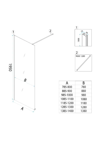 Душевая стенка FLEXI 120 TRANSPARENT BLACK Rea (386205884)