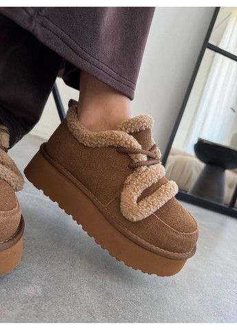 Короткие угги Caramel Cozy из натуральной замши и меха No Brand (361282456)