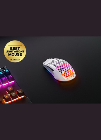 Мишка Aerox 3 Wireless Snow, RGB, 18000dpi., 6кн., біла SteelSeries (314780913)