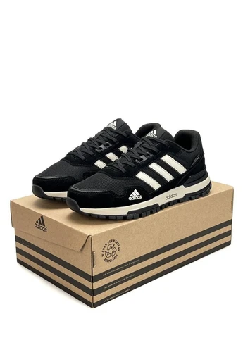 Черные демисезонные кроссовки мужские adidas ZX 700 Black White Beige